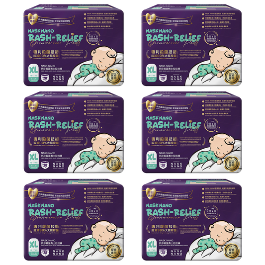 NASK NANO Rash-relief Germ Warrior Baby Pants-XL-28 Pcs x 6 Packs (Mega Pack)