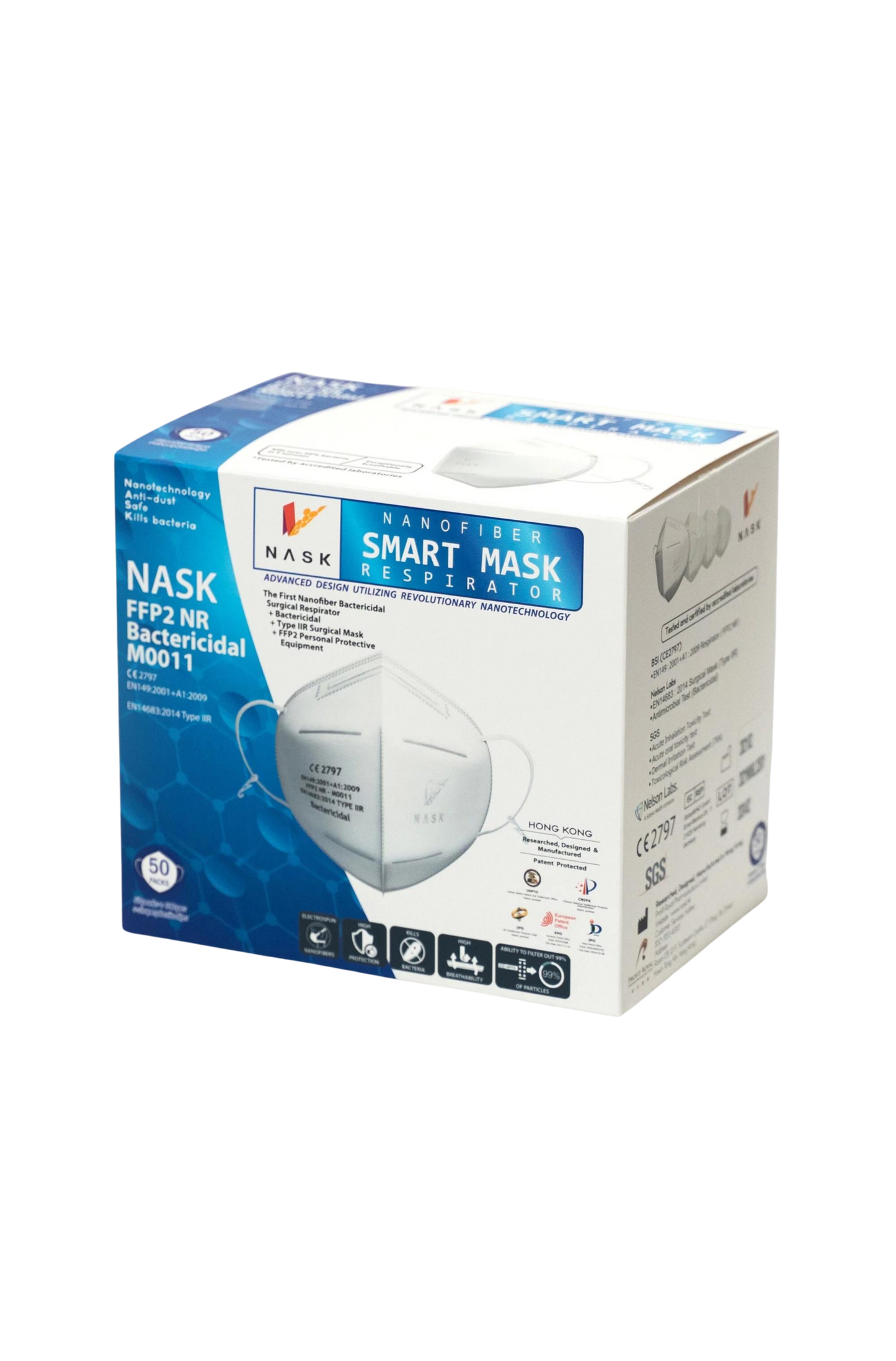 NASK Nanofiber Respirator (PRO CE FFP2 - 50Pcs Per Box)