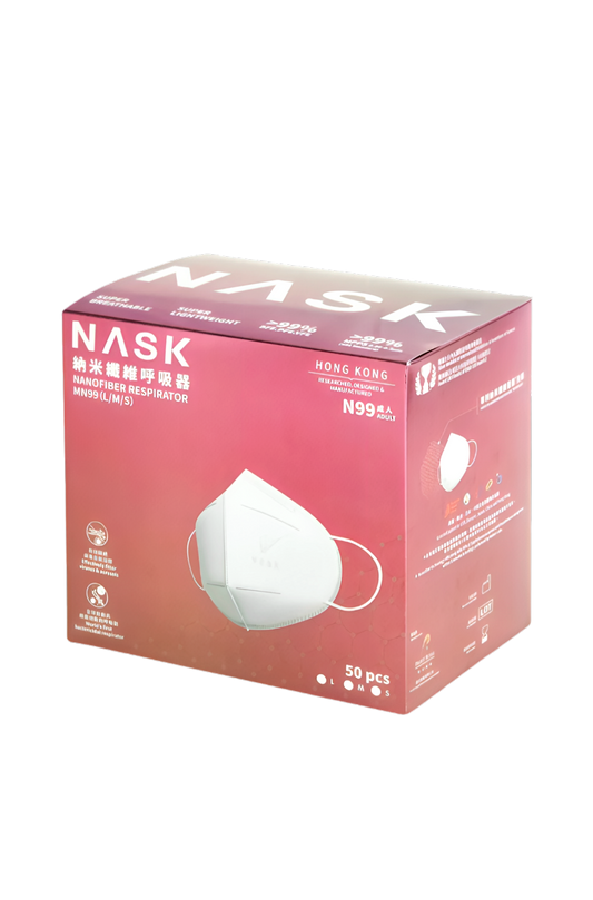 NASK Nanofiber Respirator (N99 Adult 50Pcs - Large)