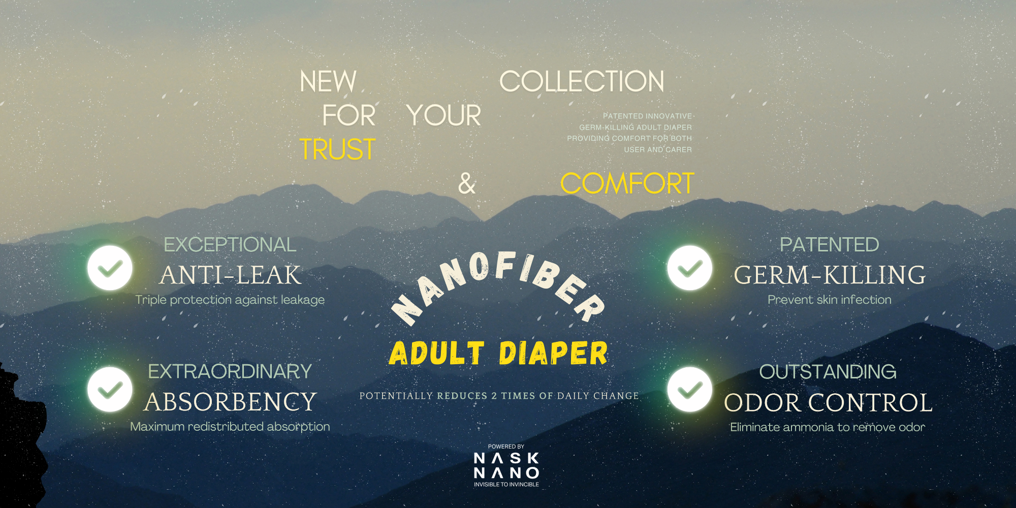 Nanofiber adult diaper provide extraordinary absorbancy